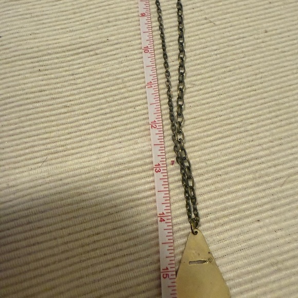 Boho Layered Necklace Set – Geometric Choker & Long Pendant with Tassel - Picture 5 of 7